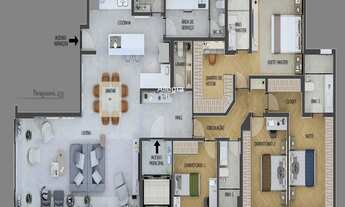 Imagem 6: O apartamento está localizado no bairro Perdizes com 172 metros quadrados com 4 quartos se