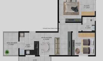 Imagem 6: Apartamentos na planta em São José dos Pinhais - Residencial Alamo - Bairro Pedro Moro