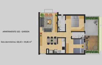 Imagem 6: Residencial Danúbio Gonçalves apartamento Garden de 2 dormitórios no bairro Petrópolis