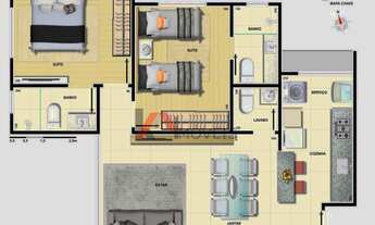 Imagem 7: Apartamento com 02 quartos, 02 suítes, 02 vagas na Cidade Nova, 61,83m²