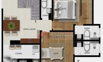 Imagem 3: Cobertura no Santa Efigênia com 02 quartos, 02 vagas, 91,37m² - LANÇAMENTO