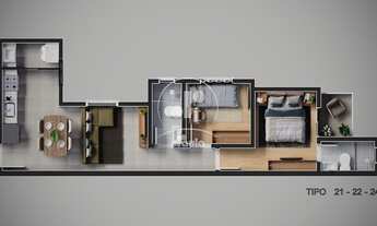 Imagem: Apartamento a venda com 46,78m², 2 dormitórios