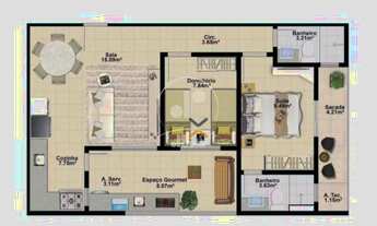 Imagem 2: Cobertura de luxo com 2 quartos e 2 vagas de garagem na Vila Assunção, Santo André-SP: Imp