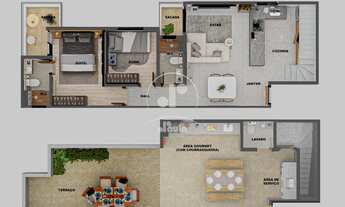 Imagem 6: Cobertura a venda com 126,18m², 2 dormitórios, 1 suíte, 3 banheiros, 2 vagas, no Bairro C