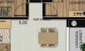 Imagem 2: 2 dormitórios, 1 vaga na garagem, 51M² de Área Construída, 51M² de Área Total