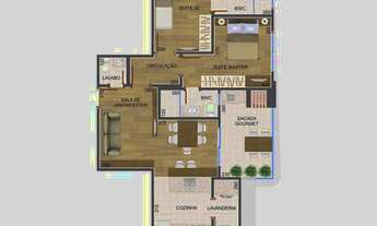 Imagem 4: Apartamento 2 suítes com 76m² à venda no Centro, Curitiba/PR