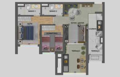 Imagem 4: Apartamento à venda em São Paulo-SP, Vila Prudente: 2 quartos, sendo 1 suíte, 63,76m² e 1