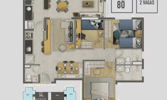 Imagem 2: RR8469 Apartamento 80m² CONDOMÍNIO BLESS SHOPPING BARUERI - Barueri, SP - 3 Dorms 2 Vagas