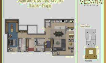 Imagem 4: RR8930 Apartamento 120m² CONDOMÍNIO VEDARA - OPORTUNIDADE - 2 Suítes 2 Vagas - Barueri, SP