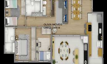 Imagem 7: Apartamento a venda com 94mts, 3 dormitórios, 1 suíte, sala ampla integrada ao terraço, 2