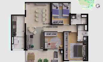 Imagem 6: Apartamento a venda com 87mts, 3 dormitórios sendo 1 suíte, terraço e 2 vagas no Morumbi