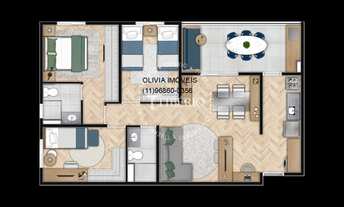 Imagem 6: Apartamento a venda com 77mts, 3 quartos, 1 suíte, terraço, 2 vagas e depósito a 600m do M