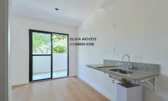 Imagem 2: Studio residencial com 27m² de área útil, ambientes integrados, com piso laminado em Moema