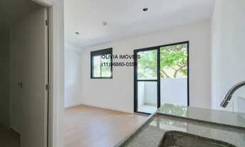 Imagem 3: Studio residencial com 27m² de área útil, ambientes integrados, com piso laminado em Moema