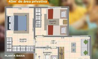Imagem 2: Apartamento- Retiro, 2 dormitórios, 1 banheiros, 1 vaga na garagem, 45M² de Área Construíd