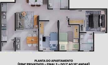 Imagem 3: Apartamento Parque dos Ingleses Sorocaba 69 m² 3 Dormitórios 1 Suíte Varanda Gourmet Resor