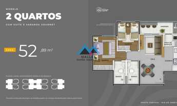 Imagem 6: Apartamentos de 2 quartos (Tipo), com suíte, varanda e vaga de garagem, à venda no Condomí
