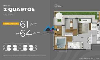Imagem 7: Apartamentos de 2 quartos (Tipo), com suíte, varanda e vaga de garagem, à venda no Condomí