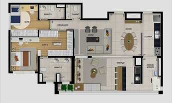 Imagem 5: 3 dormitórios, 3 suíte, 2 vagas na garagem, 102M² de Área Construída