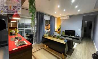 Imagem 1: Apartamento à venda na Ponta da Praia, Santos-SP: 2 quartos, sala com varanda gourmet, chu