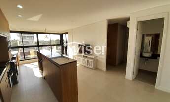 Imagem 6: Apartamento mobiliado com 1 suíte e 2 vagas para locação em Campinas - design moderno, vis