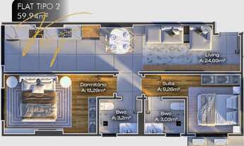 Imagem 2: Apartamento à venda em Itapema-SC, Meia Praia: 1 quarto, 1 suíte, 1 vaga, 0,71m² área. Ven