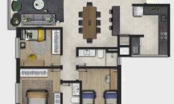 Imagem 7: 2 dormitórios, 1 suítes, 2 banheiro, 2 vagas na garagem, 83M² de Área Construída