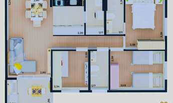 Imagem 2: Apartamento 3 quartos (1 suíte) 1 vaga coberta - Recanto Quarto Centenário