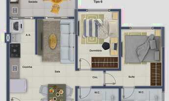 Imagem 2: APARTAMENTO COM 57.41 m² - FORTE - PRAIA GRANDE SP