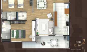 Imagem 3: APARTAMENTO COM 92.36 m² - AVIAÇÃO - PRAIA GRANDE SP