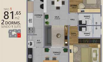 Imagem 6: APARTAMENTO COM 81.65 m² - FORTE - PRAIA GRANDE SP