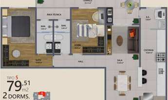 Imagem 6: APARTAMENTO COM 79.51 m² - FORTE - PRAIA GRANDE SP