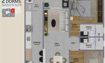 Imagem 7: APARTAMENTO COM 76.85 m² - FORTE - PRAIA GRANDE SP