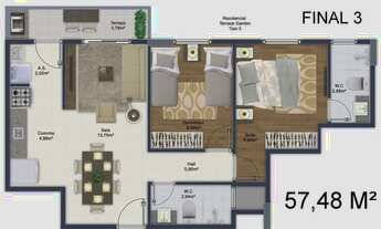 Imagem 2: APARTAMENTO COM 57.48 m² - MIRIM - PRAIA GRANDE SP