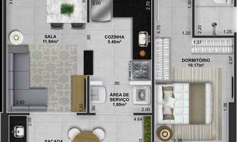 Imagem 6: APARTAMENTO COM 51.24 m² - BOQUEIRÃO - PRAIA GRANDE SP