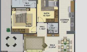 Imagem 4: APARTAMENTO COM 96 m² - AVIAÇÃO - PRAIA GRANDE SP