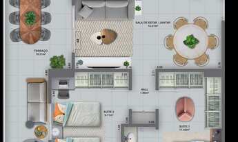 Imagem 2: APARTAMENTO COM 82.9 m² - AVIAÇÃO - PRAIA GRANDE SP