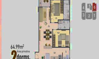 Imagem 2: Apartamento com 2 dorms, Ocian, Praia Grande - R$ 515 mil, Cod: 2810
