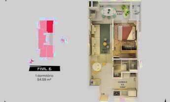 Imagem 2: Apartamento com 1 dorm, Canto do Forte, Praia Grande - R$ 410 mil, Cod: 2331