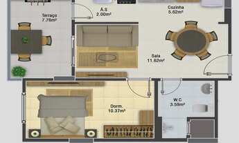 Imagem: Apartamento com 1 dorm, Mirim, Praia Grande