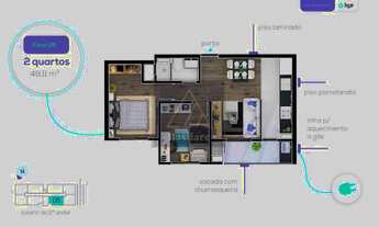 Imagem 2: Apartamento 2 Quartos. 1 vaga. Churrasqueira na sacada. CAPÃO RASO – Entrega 10/2022