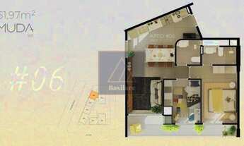 Imagem 3: ÁGUA VERDE - 2 quartos com suíte. 61,97 m² privativo. Sacada com churrasqueira