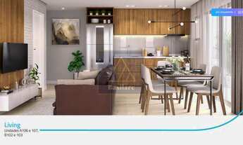 Imagem 3: Apartamento 2 quartos com suíte. 46,59 m². 1 vaga. Sacada com churrasqueira. Entrega em 07