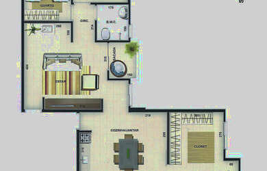 Imagem 4: Rouget Village, 2 dormitórios na Rua Jangada