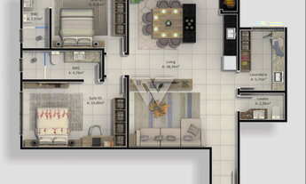 Imagem 6: Apartamento à venda em Itajaí-SC, no bairro Praia Brava, com 2 quartos, 2 suítes, 2 salas