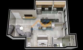 Imagem 4: Apartamento Kitchenette/Studio, 1 dormitório, 1 banheiros, 1 vaga na garagem, 38M² de Área