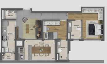 Imagem 2: Apartamento tipo para venda em Água Branca com 2 quartos, sendo 2 suítes, 79m²