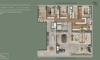 Imagem 3: Apartamento para venda em Alto de Pinheiros com 4 quartos, sendo 4 suítes , 327m²
