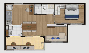 Imagem 2: Apartamento tipo para venda em Vila Leopoldina com 1 quarto, 43m²