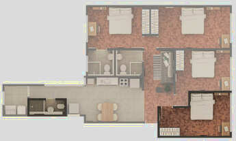 Imagem 6: Apartamento para venda em Bela Vista com 4 quartos, sendo 1 suíte , 114m²